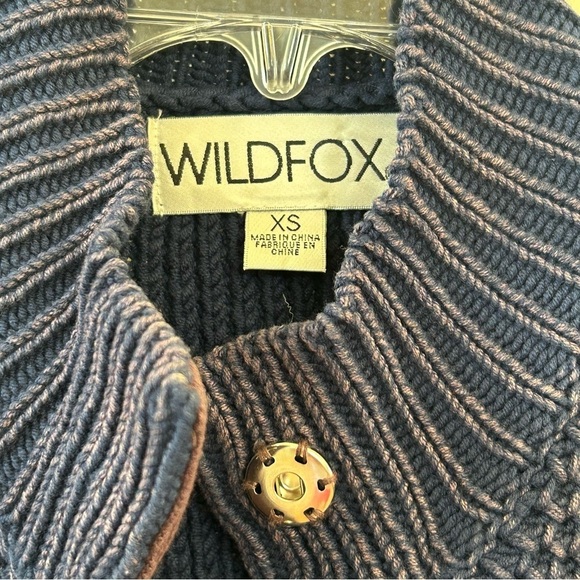 Wildfox Blue and Purple Cardigan with Chunky Knit and Wrap Design - Picture 7 of 7